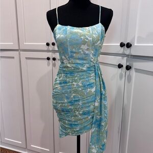 Hello Molly NWT Adorable Blue and Green Floral Dress